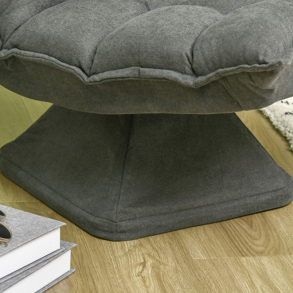 Floor Chair Floor Sofa With Adjustable Backrest, Swivel Relaxation Chair, Floor Seat Cushion For Living Room, Office, Microfiber Cloth, Gray
