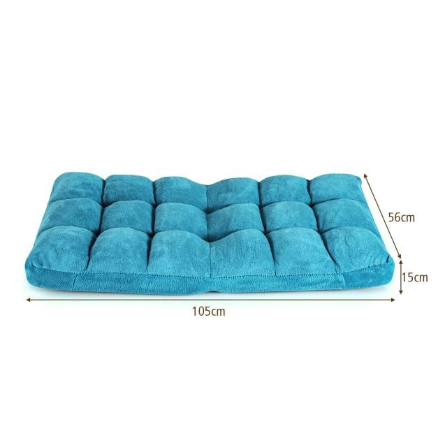 Floor Chair with 14-Position Backrest, Coral Velvet, Turquoise