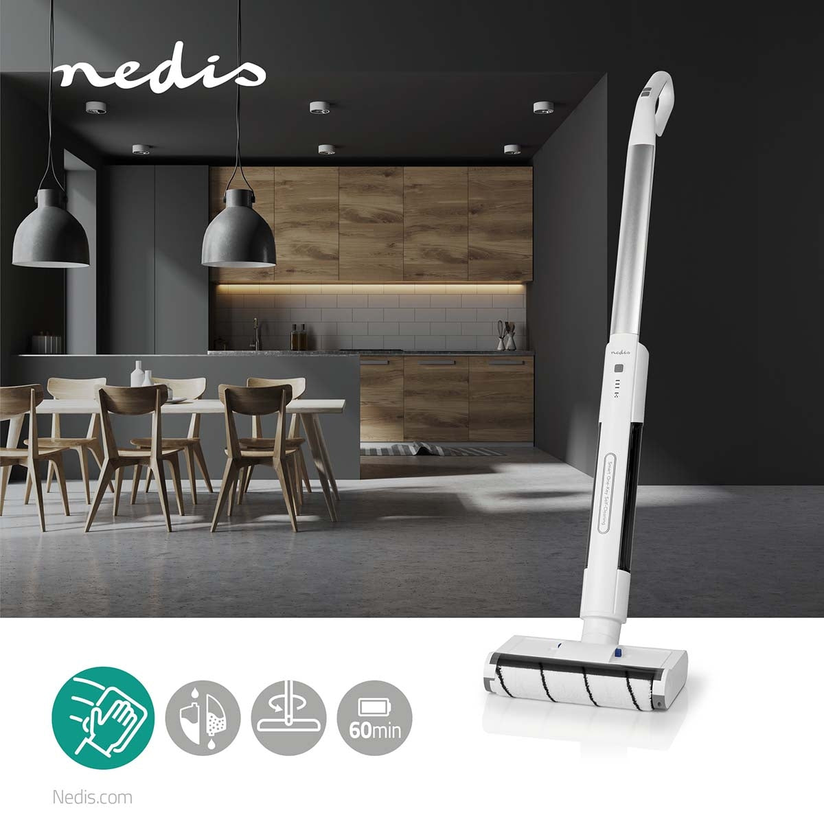 Floor Cleaner | 40 W | Cordless | Operation time in highest power mode: 60 min