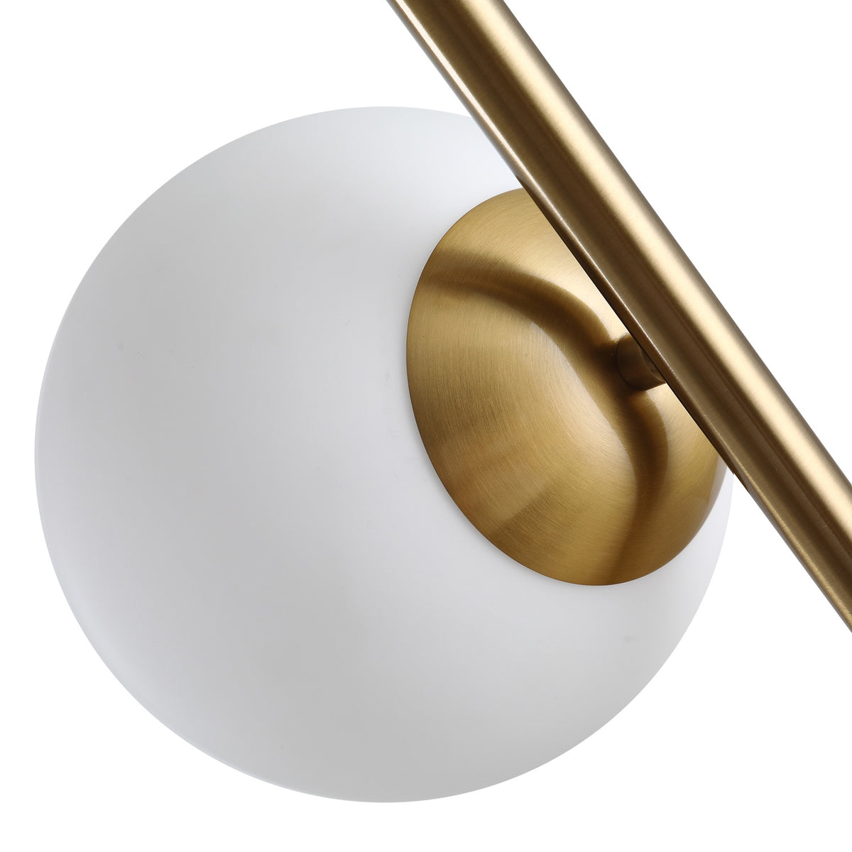 Floor Lamp Floor Lamp 2-Part Glass Lampshade, Steel + Glass, 39 X 28 X 165Cm (Golden + White)