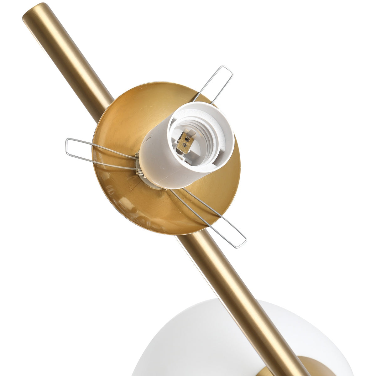 Floor Lamp Floor Lamp 2-Part Glass Lampshade, Steel + Glass, 39 X 28 X 165Cm (Golden + White)