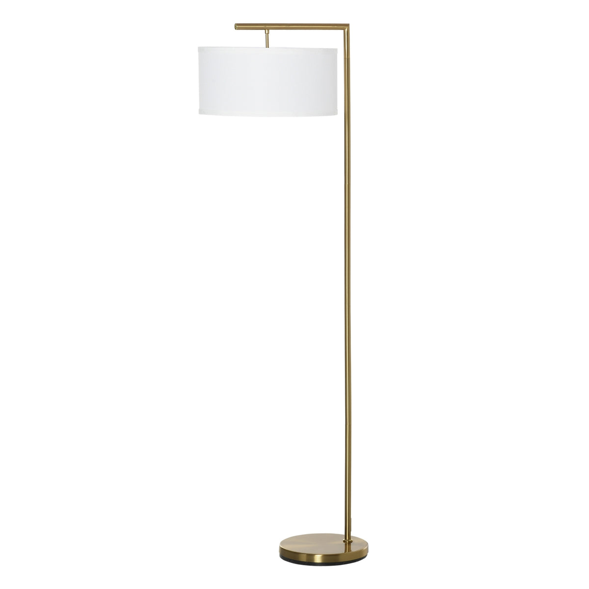 Floor Lamp Floor Lamp E27 Base For Living Room Bedroom Office Metal Steel Linen Gold + White 47 X 37 X 153 Cm