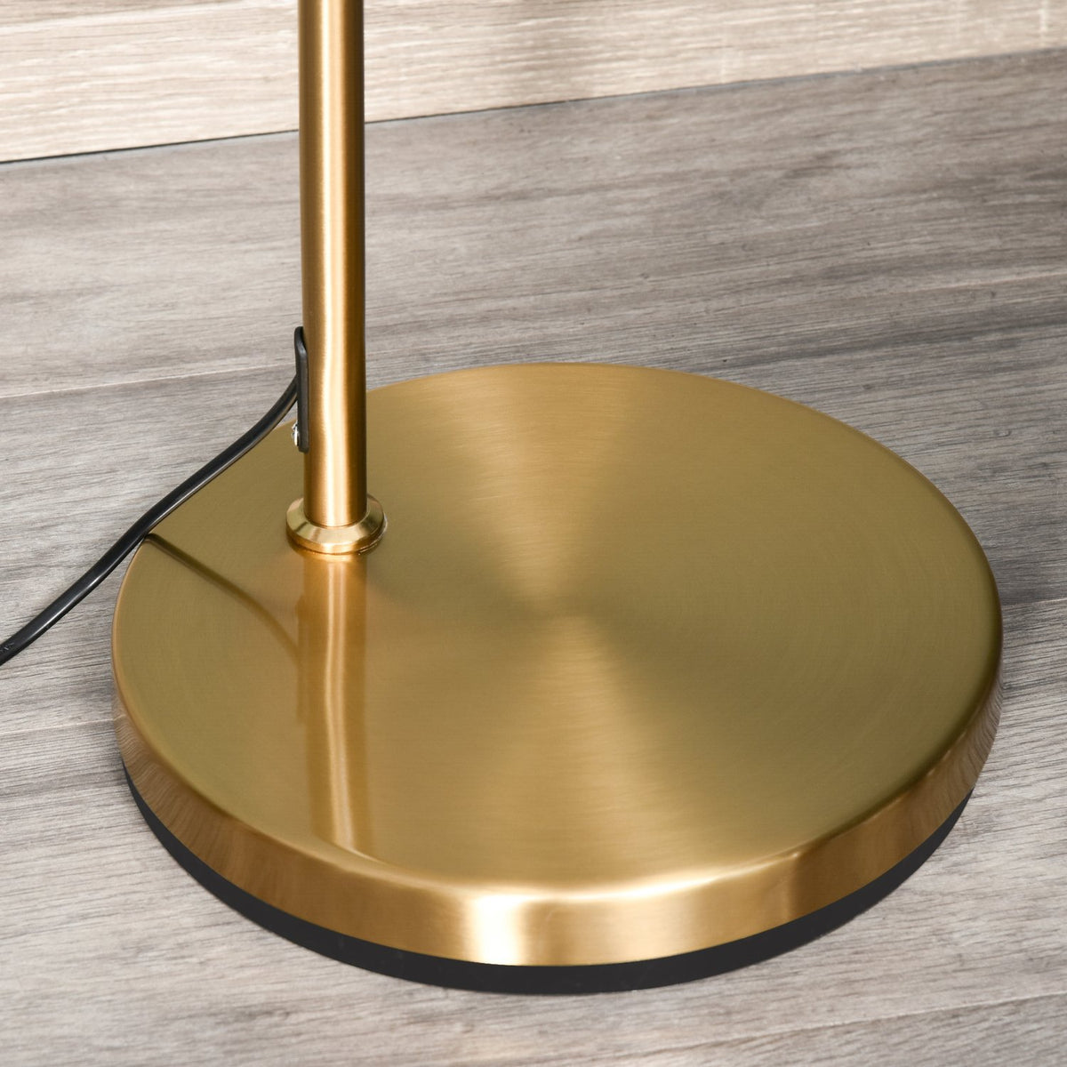 Floor Lamp Floor Lamp E27 Base For Living Room Bedroom Office Metal Steel Linen Gold + White 47 X 37 X 153 Cm