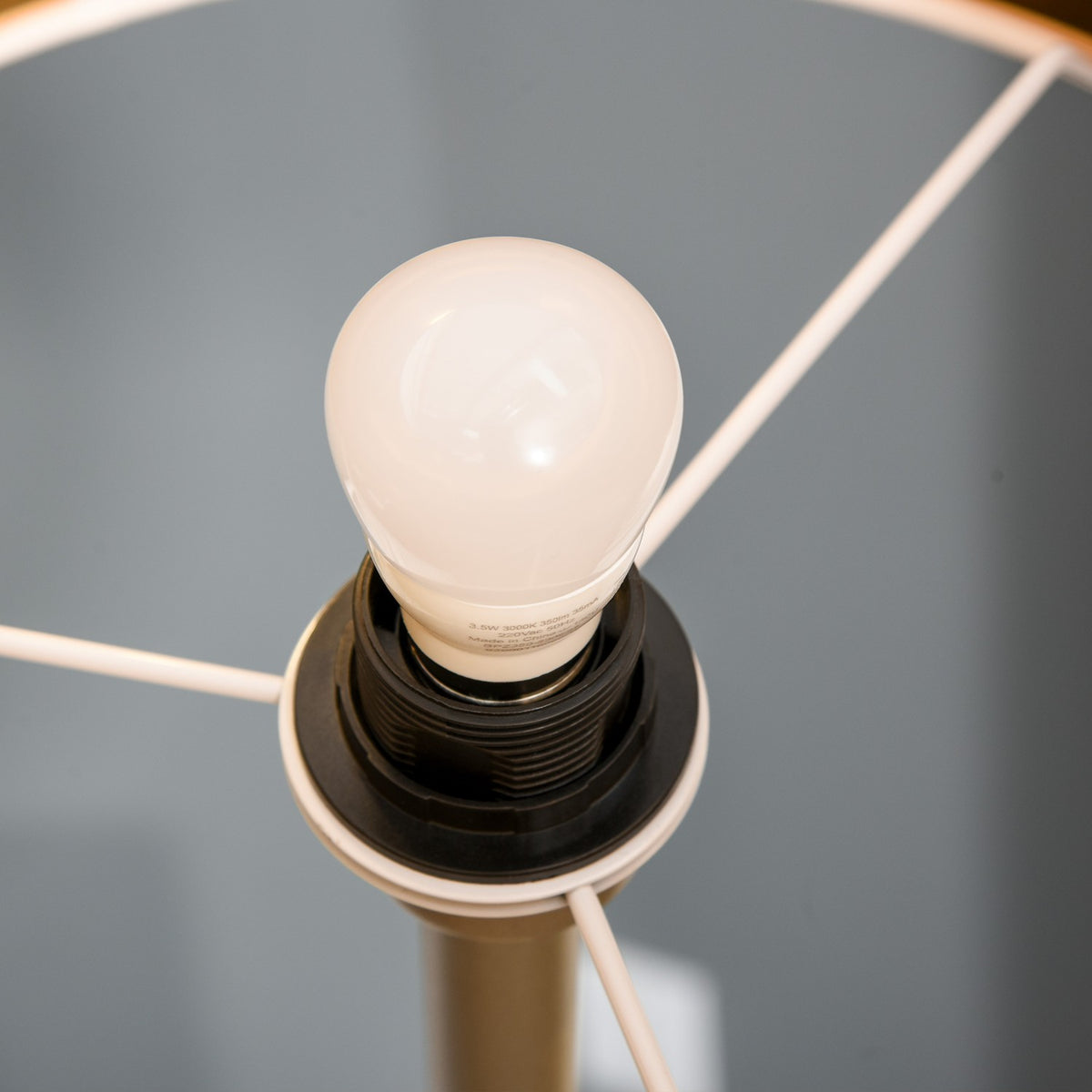 Floor Lamp Floor Lamp For Living Room Bedroom Office, White Metal, Poly Cotton, Ø40 X 160H Cm