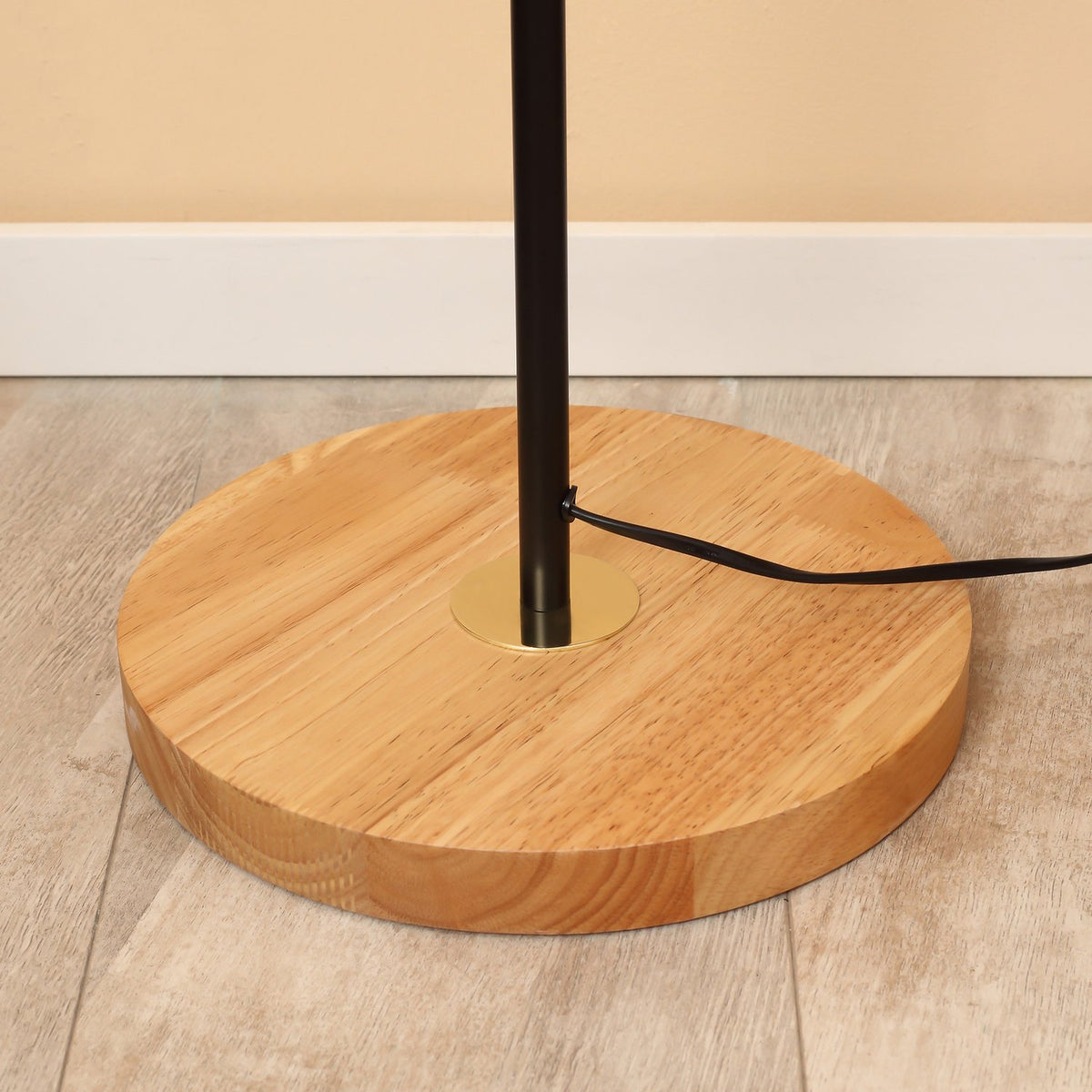 Floor Lamp For Living Room Modern Floor Lamp 40W, E27, Fabric Shade, Office/Bedroom, Gold+Black