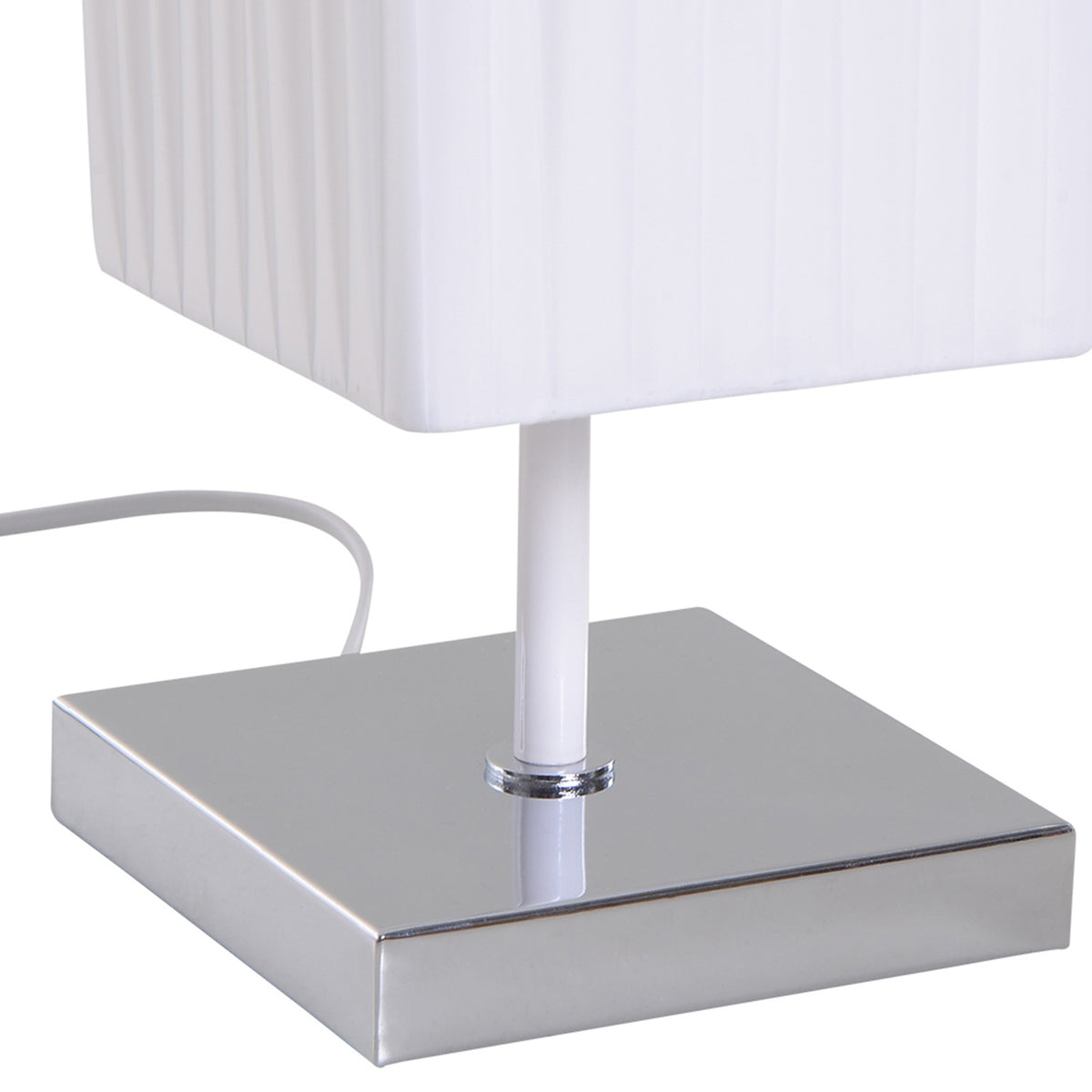 Floor Lamp Modern Floor Lamp E27, Stainless Steel & Polyester, White, 14X14X120Cm