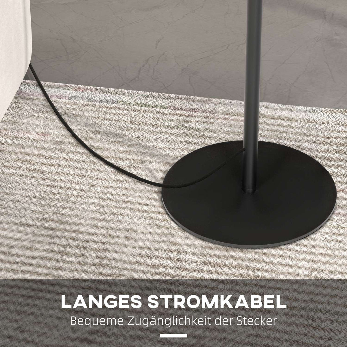 Floor Lamp Outdoor Portable Floor Lamp For Indoor & Outdoor, Ip44, Dimmable, Warm White, Without Bulb, Black