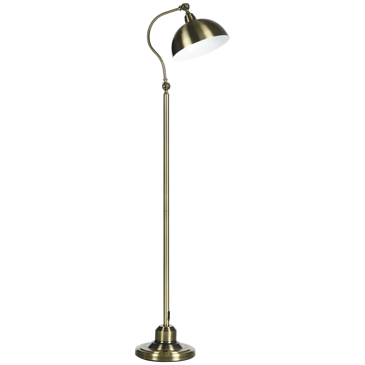 Floor Lamp Retro Arc Lamp With Adjustable Lampshade, E27, Brass Look, For Living Room