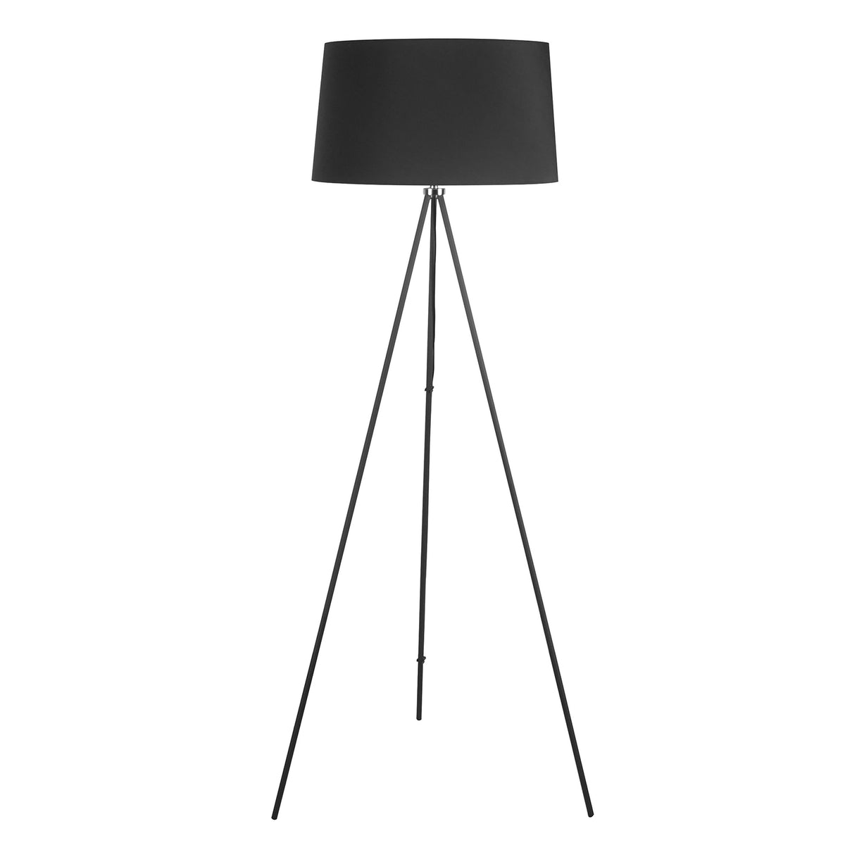 Floor Lamp Tripod Bedroom Floor Lamp, Scandinavian, Fabric & Metal, Black, ∅73X156Cm