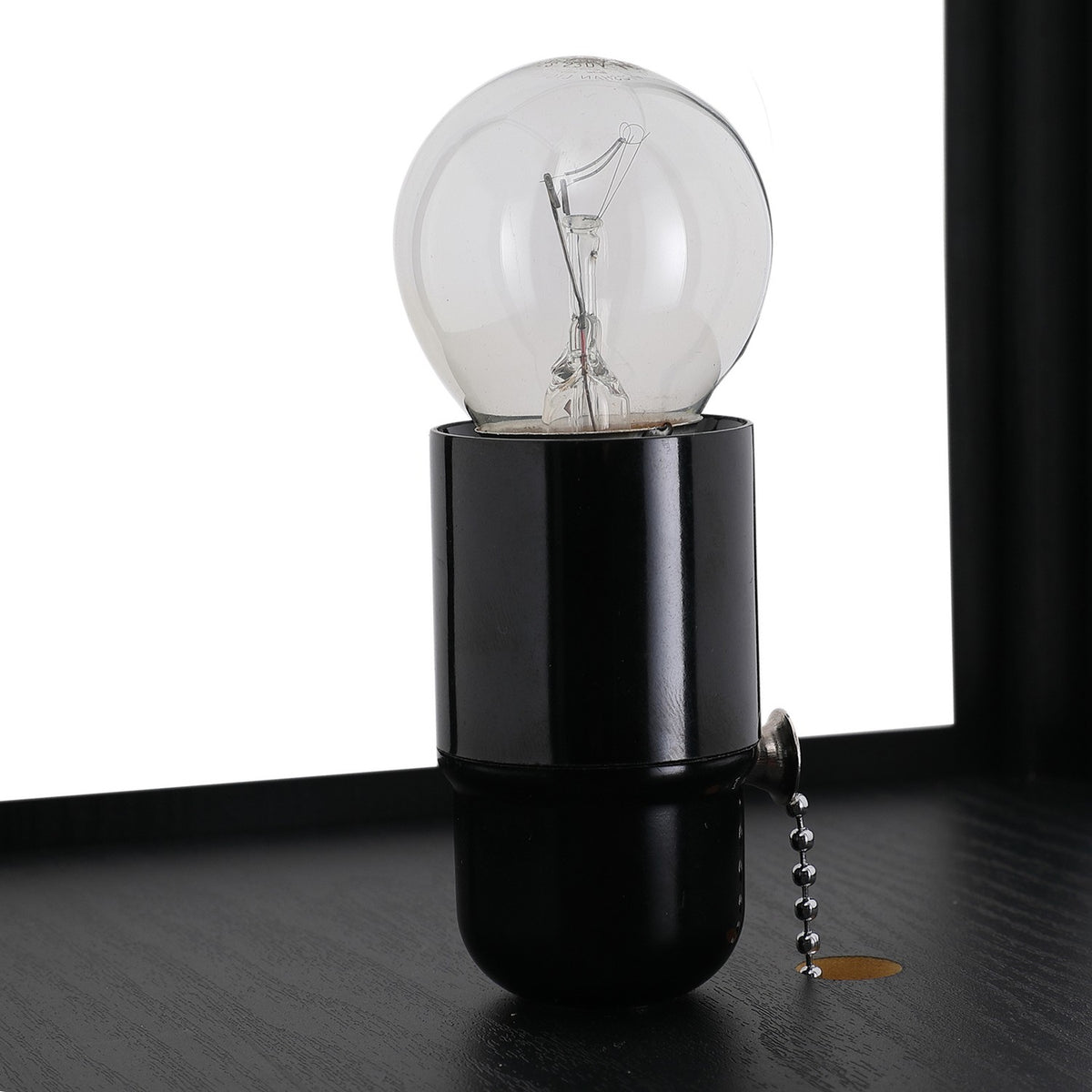 Floor Lamp With Shelves Without Bulb Interior Lighting, Floor Lamp, E27, Up To 40W, For Living Room/Bedroom, Wood, Black, 26X26X160 Cm