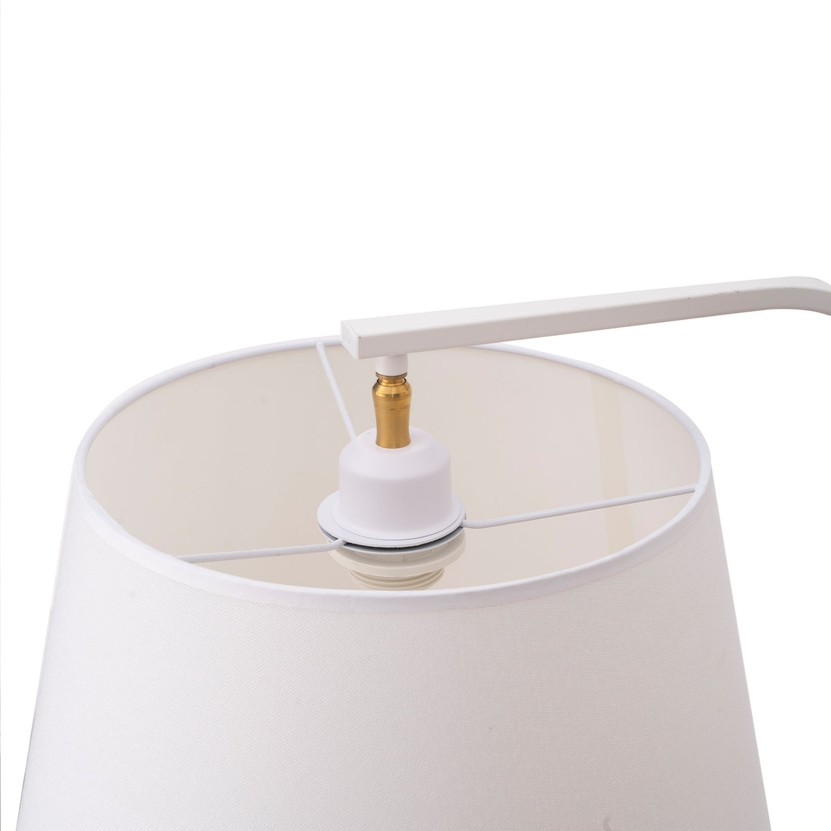Floor Lamp With Side Table Floor Lamp With 2 Shelves E27 For Living Room Bedroom Office Metal Mdf White