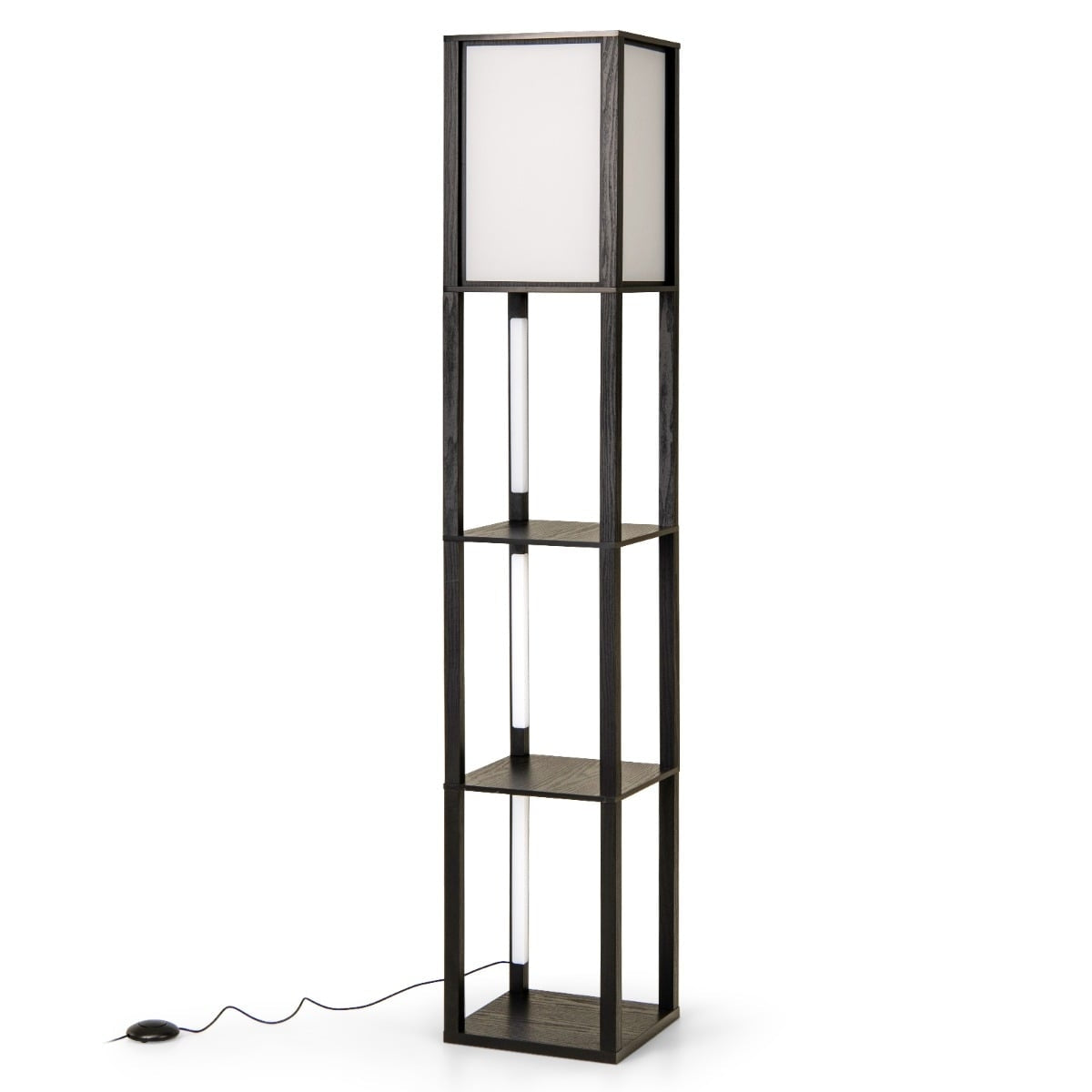 Floor Lamp with Shelves & Adjustable LED Strips