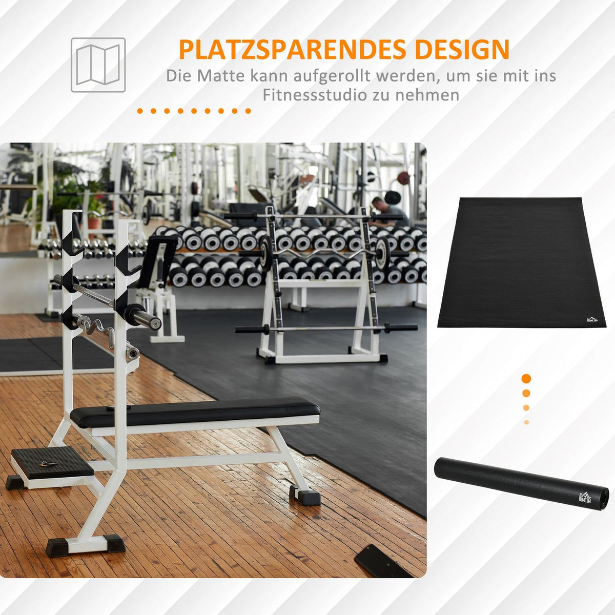 Floor Protection Underlay Fitness Equipment Pvc Black 180X90X0.6Cm