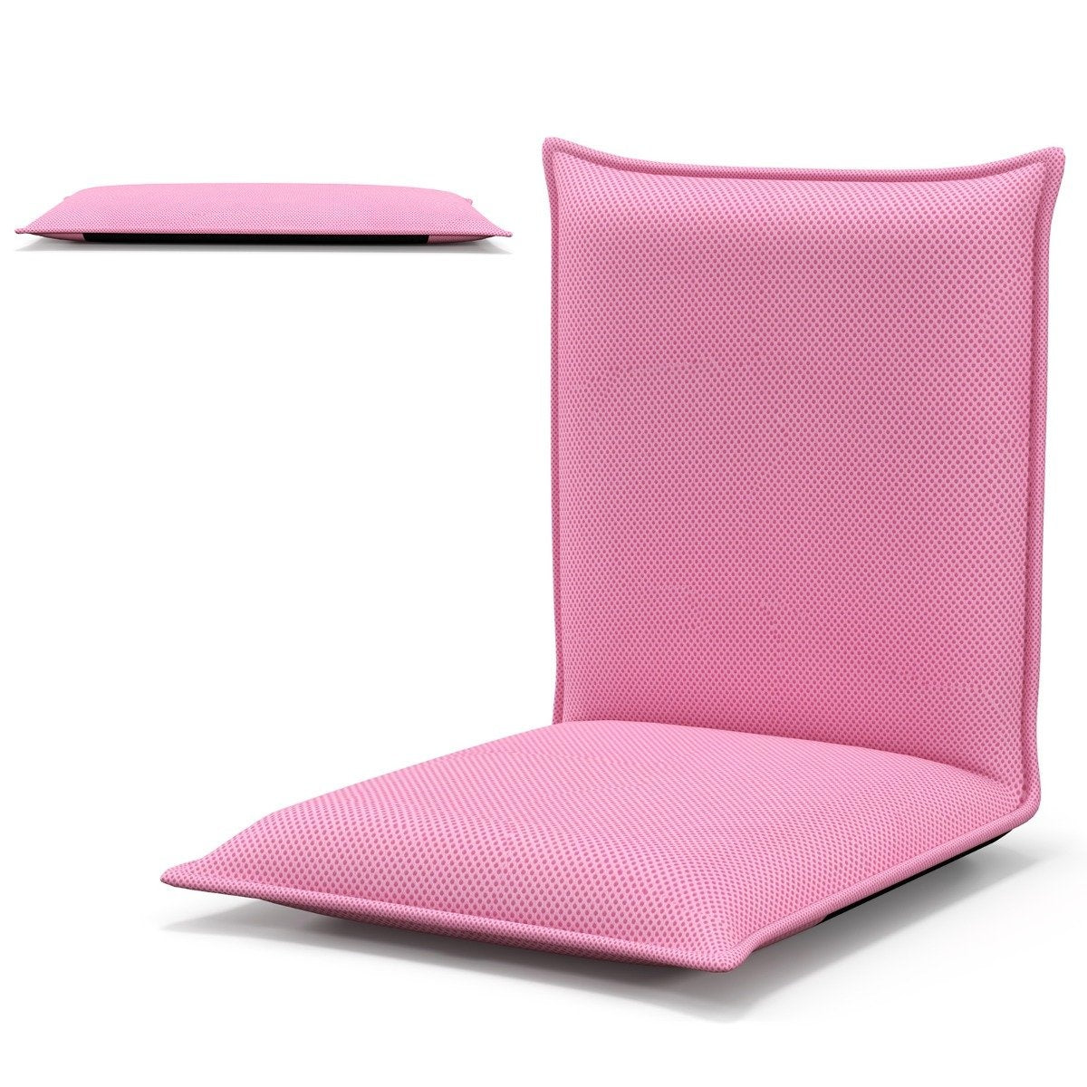 Floor chair floor chair with 6-level adjustable backrest game chair upholstered pink