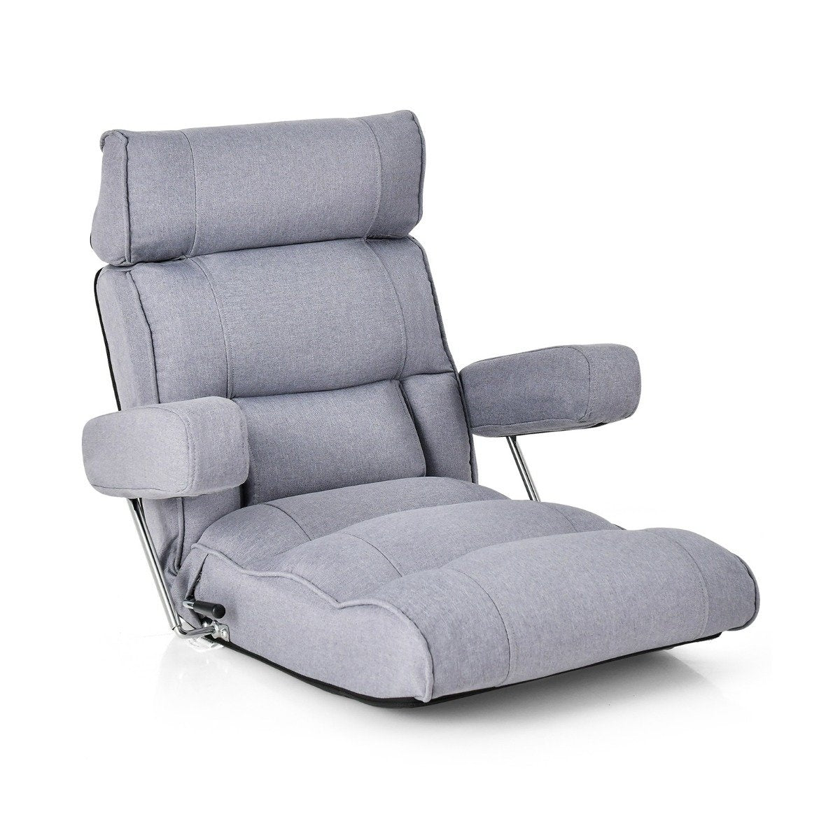 Floor chair folding bond sofa with adjustable backrest 80 x 72 x 75 cm gray