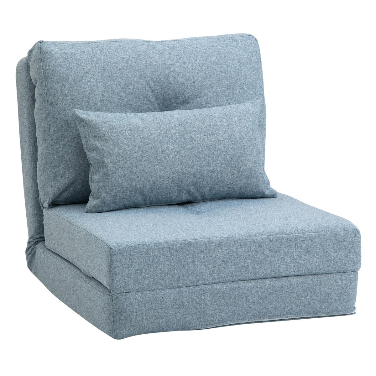 Floor chair folding mattress sleeping mat, 2-in-1 design, removable pillow, 60 x 80 x 56 cm, sky blue