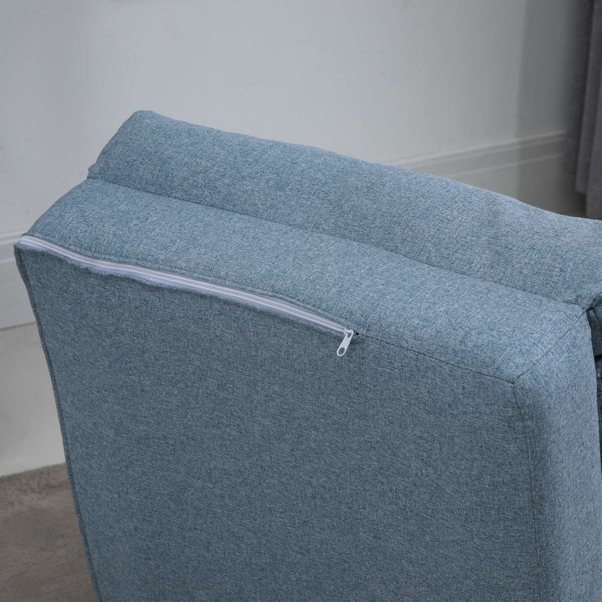 Floor chair folding mattress sleeping mat, 2-in-1 design, removable pillow, 60 x 80 x 56 cm, sky blue