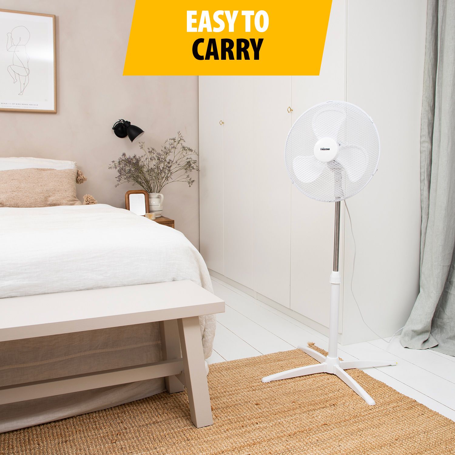 Floor fan 23cm Adjustable Height 85-115 cm