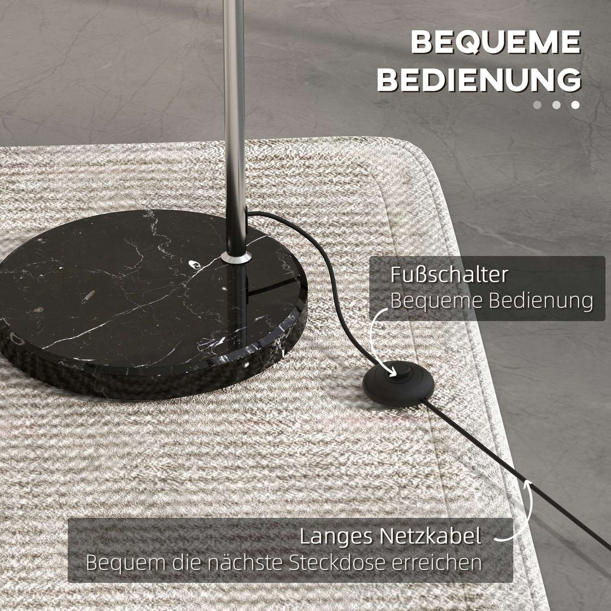 Floor lamp, 40 W, 100-115L x 30W x 170-180H cm, height adjustable, swiveling, arc lamp with bulb, E27 base, silver
