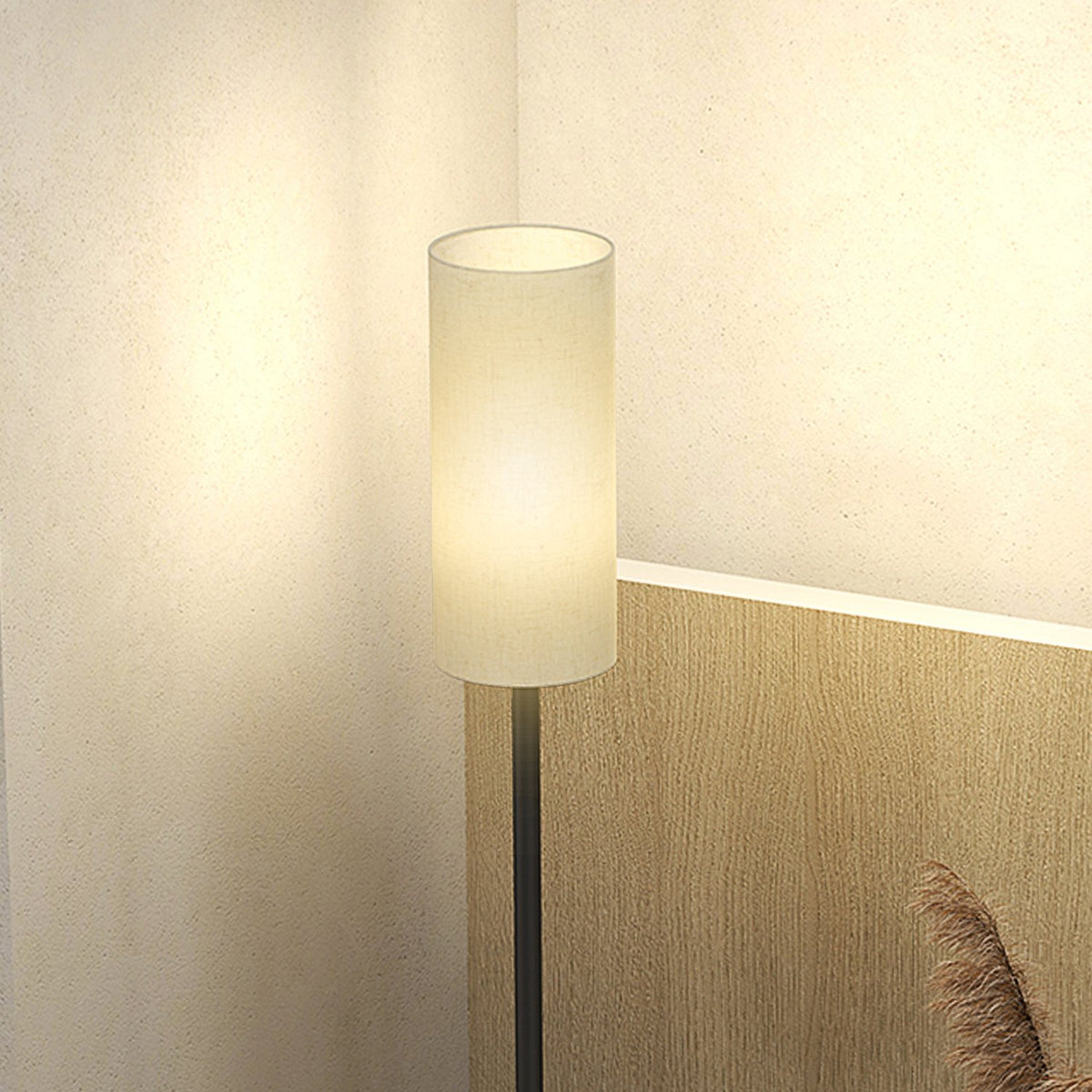 Floor lamp, floor lamp with fabric lampshade, E27 socket, floor lamp floor lamp with foot switch for living room, bedroom, excl. bulb, white |