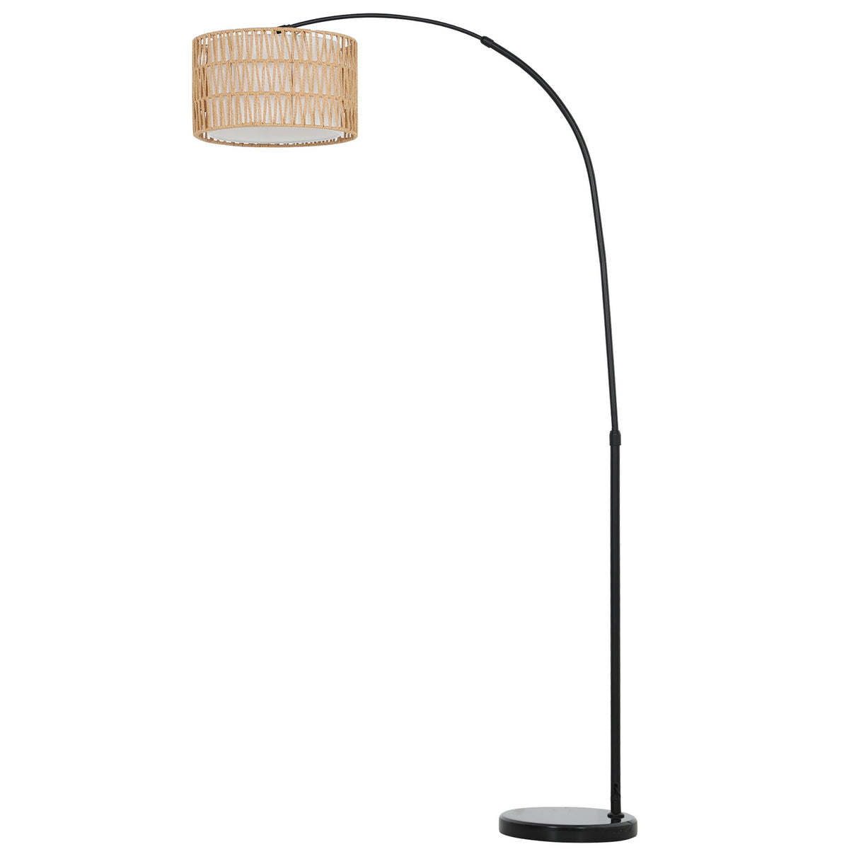Floor lamp living room floor lamp with linen lampshade, floor lamp with E27 socket, foot switch, height adjustable arc lamp for bedroom, black, excl. light bulb |