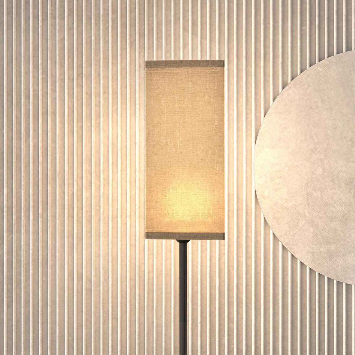 Floor lamp, modern floor lamp with foot switch, shade with linen look, floor lamp for living room, bedroom, excl. light bulb, black