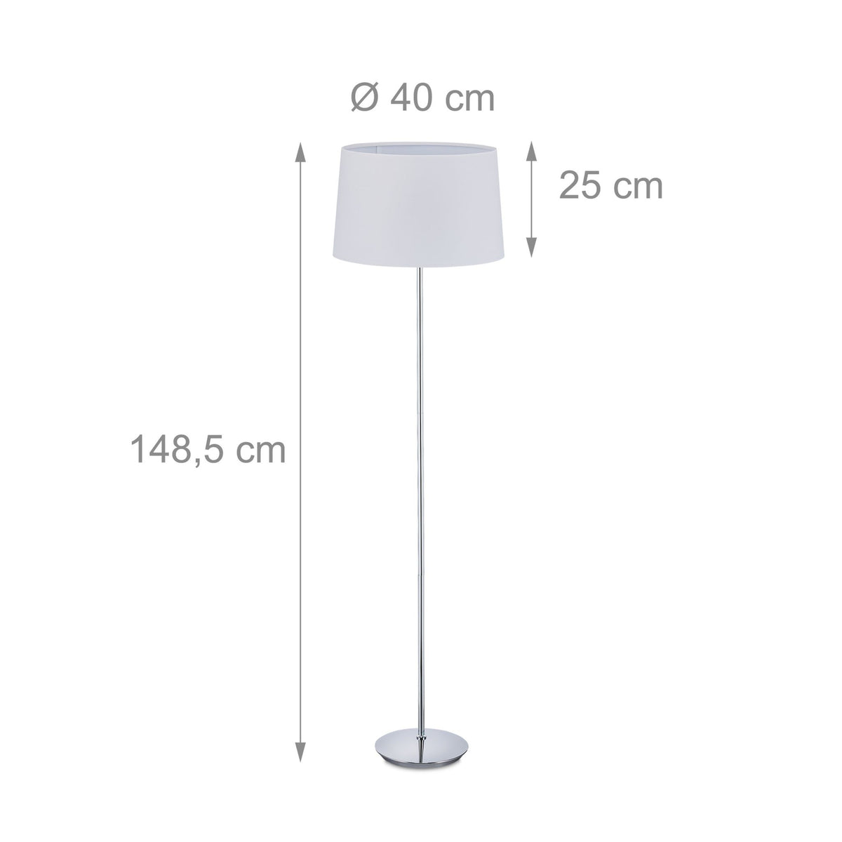Floor lamp with fabric shade