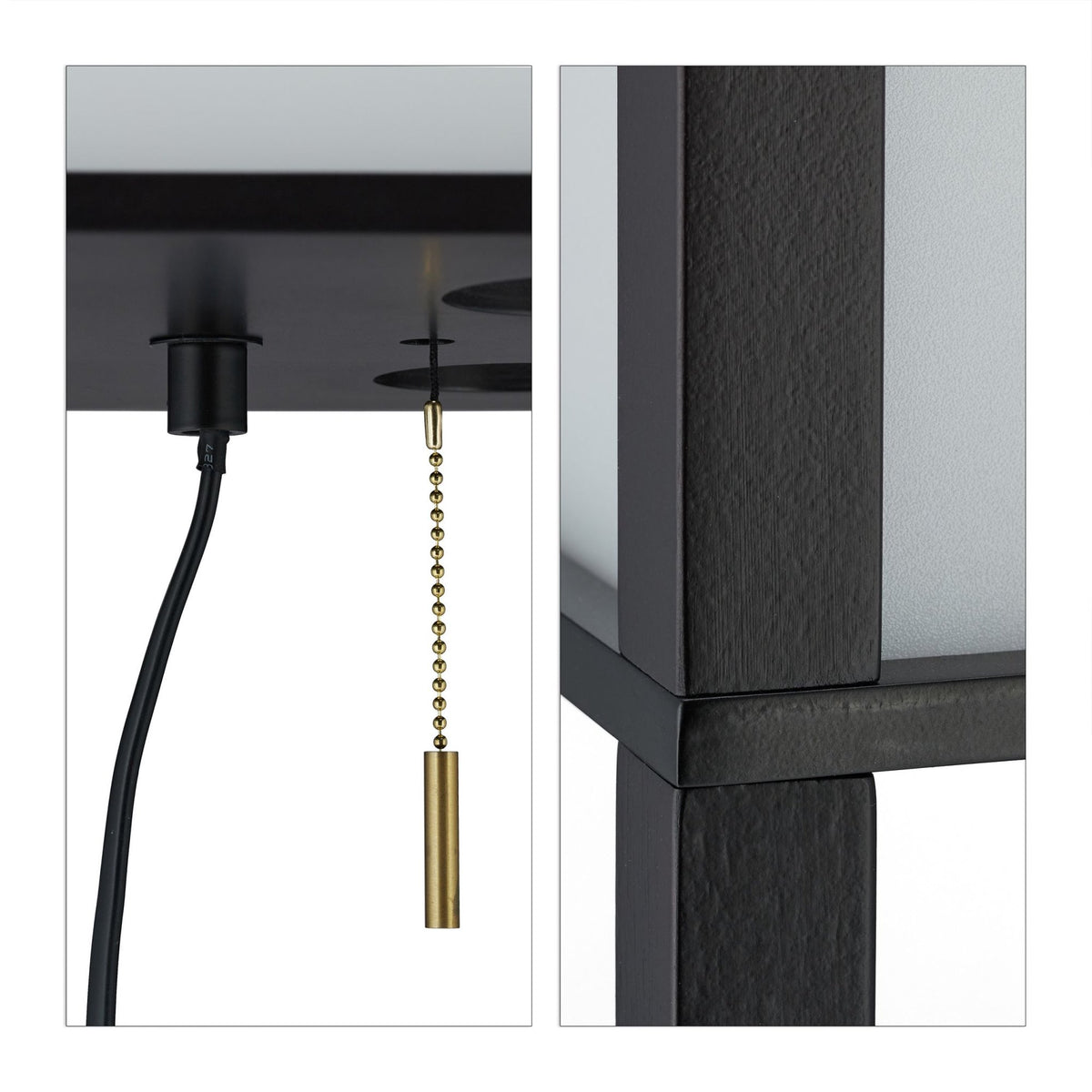 Floor lamp with shelf Black