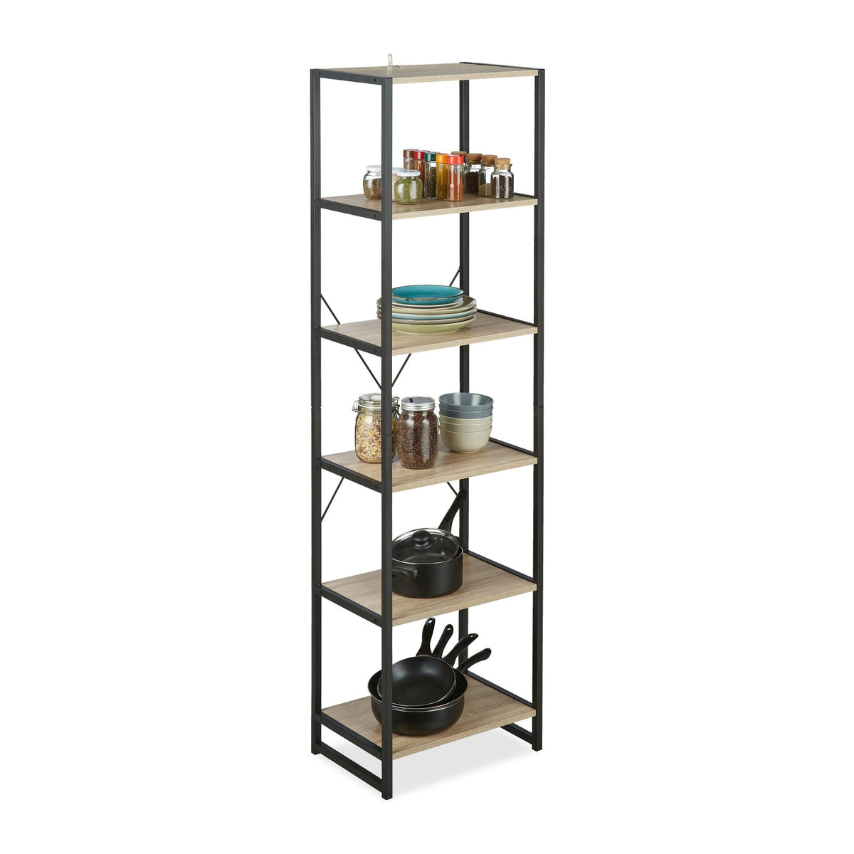 Floor shelf with 6 levels