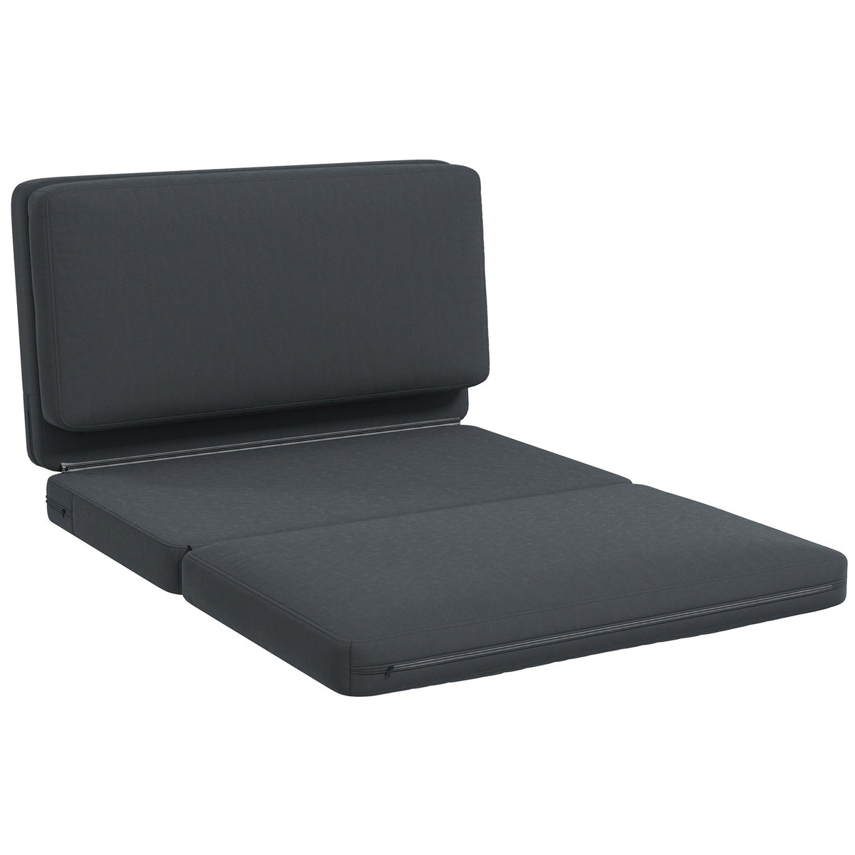 Floor sofa 3-in-1 folding sofa bed with velvet look, upholstered sofa bed can hold up to 240 kg for bedroom, living room, dark gray