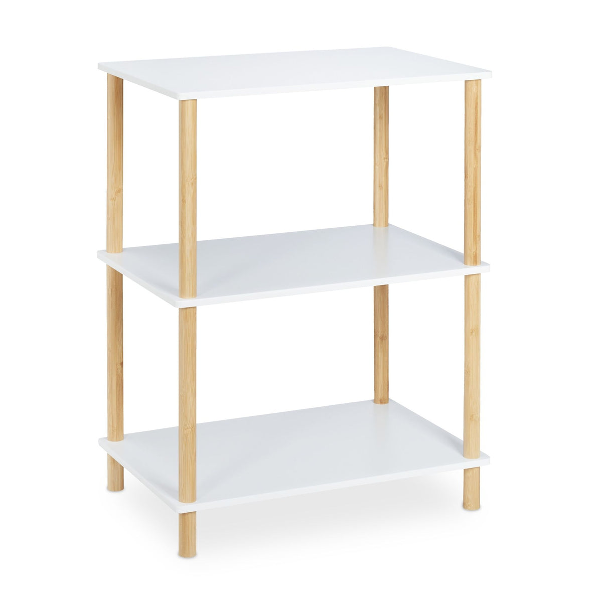 Floor-standing shelf with 3 levels