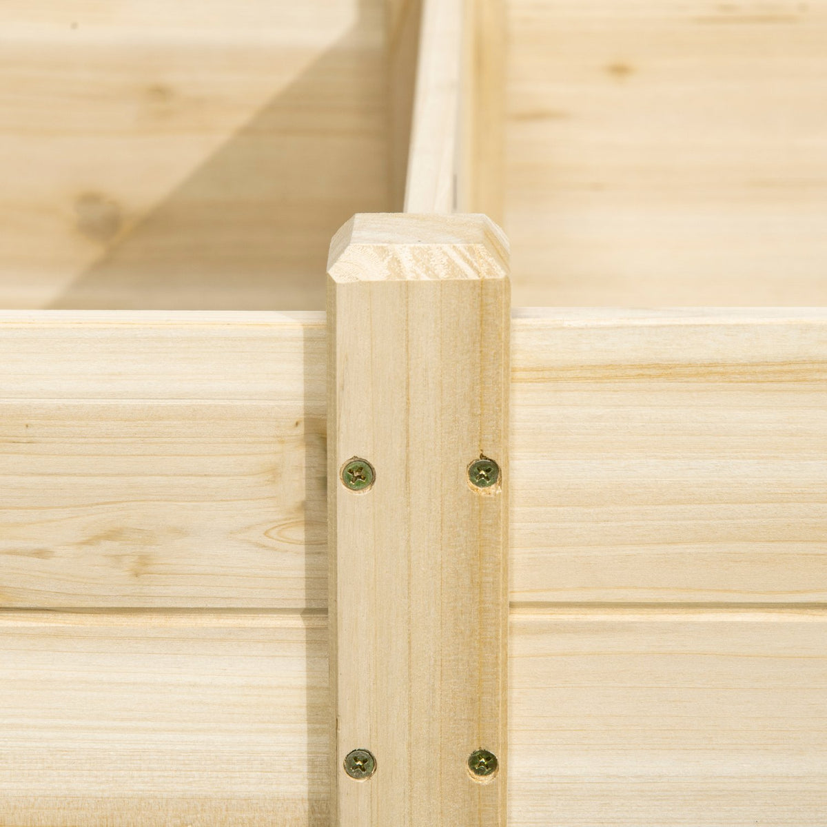 Flower Box Wooden Plant Box With 2 Areas For Vegetables & Herbs, Natural, 244X61.5X27Cm