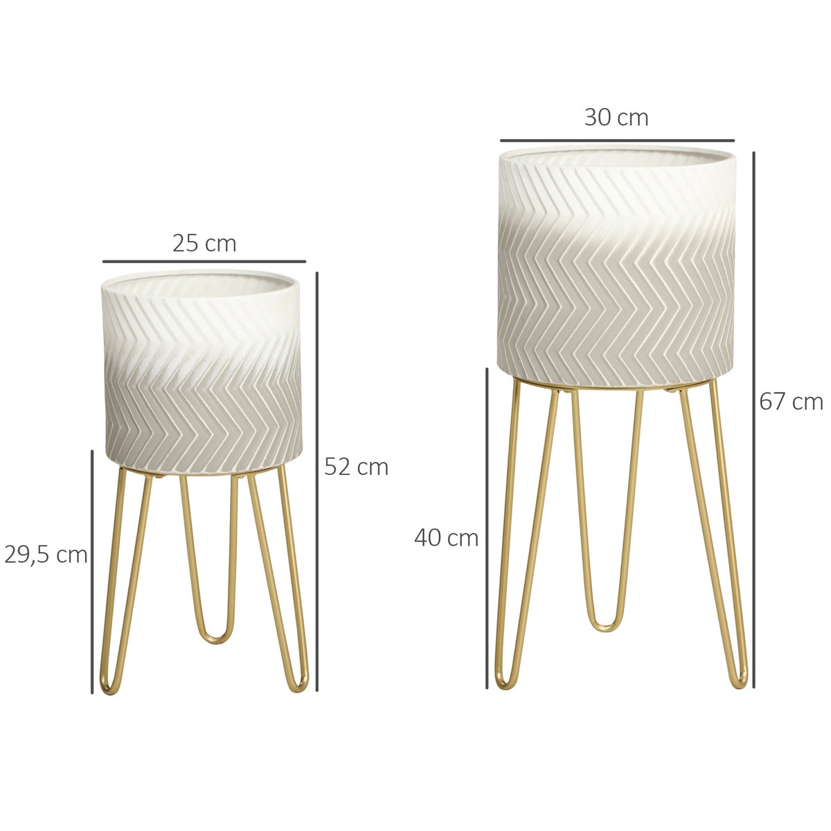 Flower Pots Set Of 2 Plant Stand Planter Frame Living Room Balcony Metal