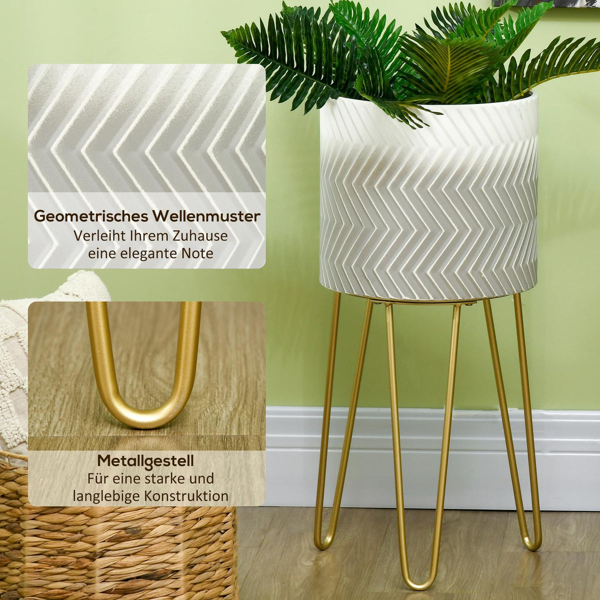 Flower Pots Set Of 2 Plant Stand Planter Frame Living Room Balcony Metal