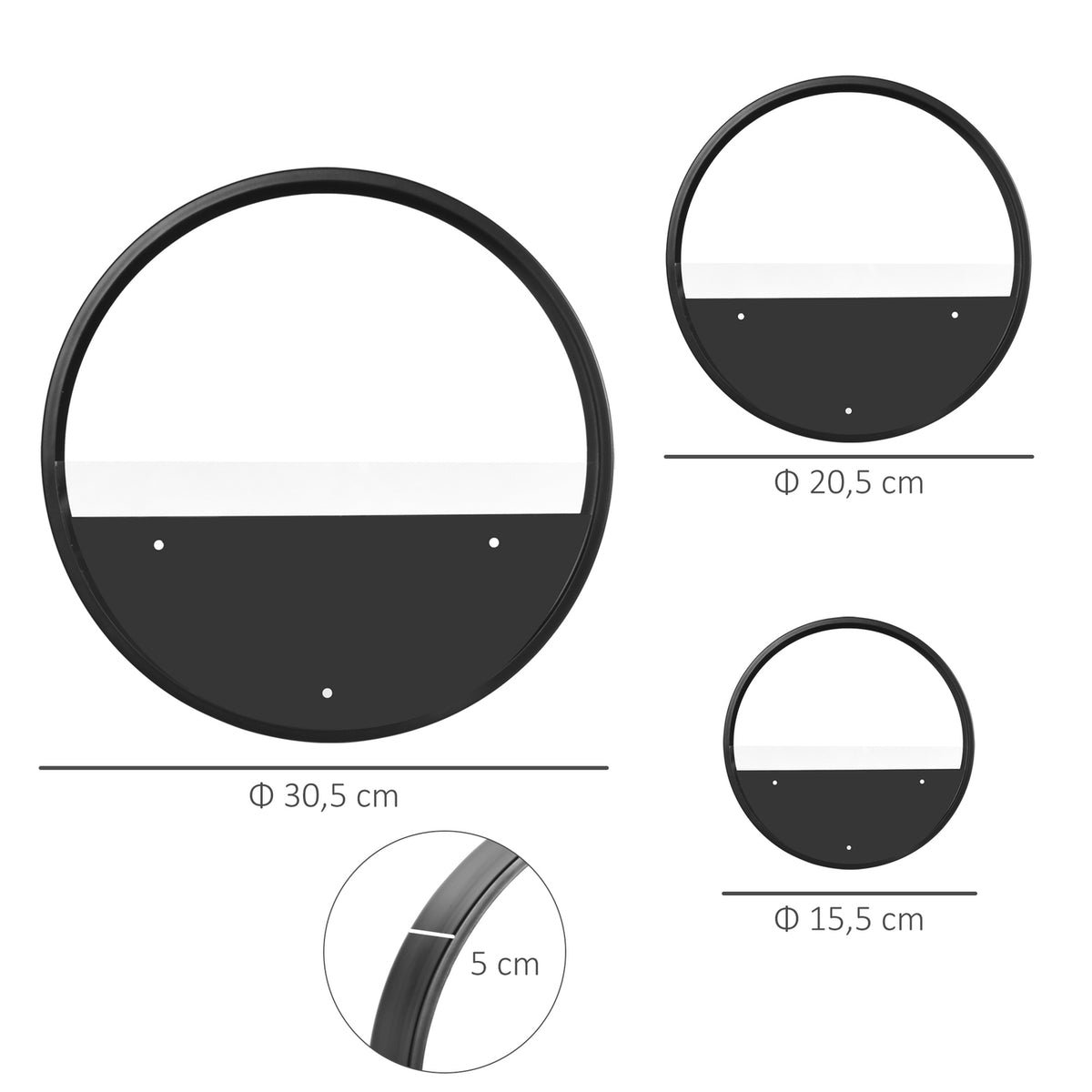 Flower Pots Set Of 3 Wall Planters Succulents Cacti Wall Vase Steel Black Garden Living Room
