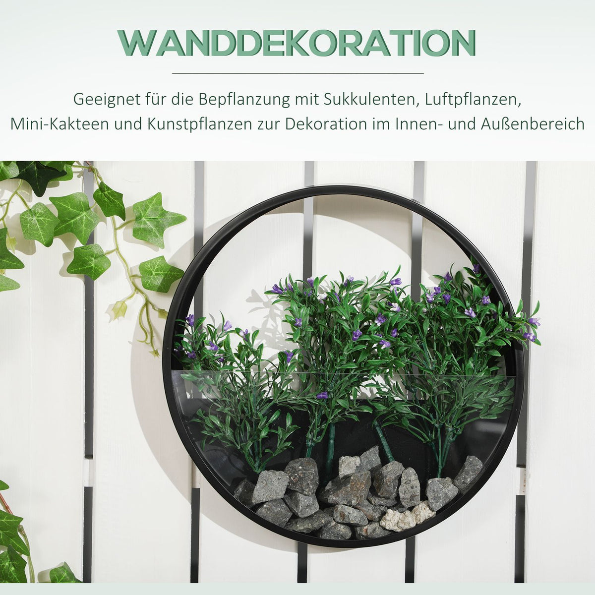 Flower Pots Set Of 3 Wall Planters Succulents Cacti Wall Vase Steel Black Garden Living Room