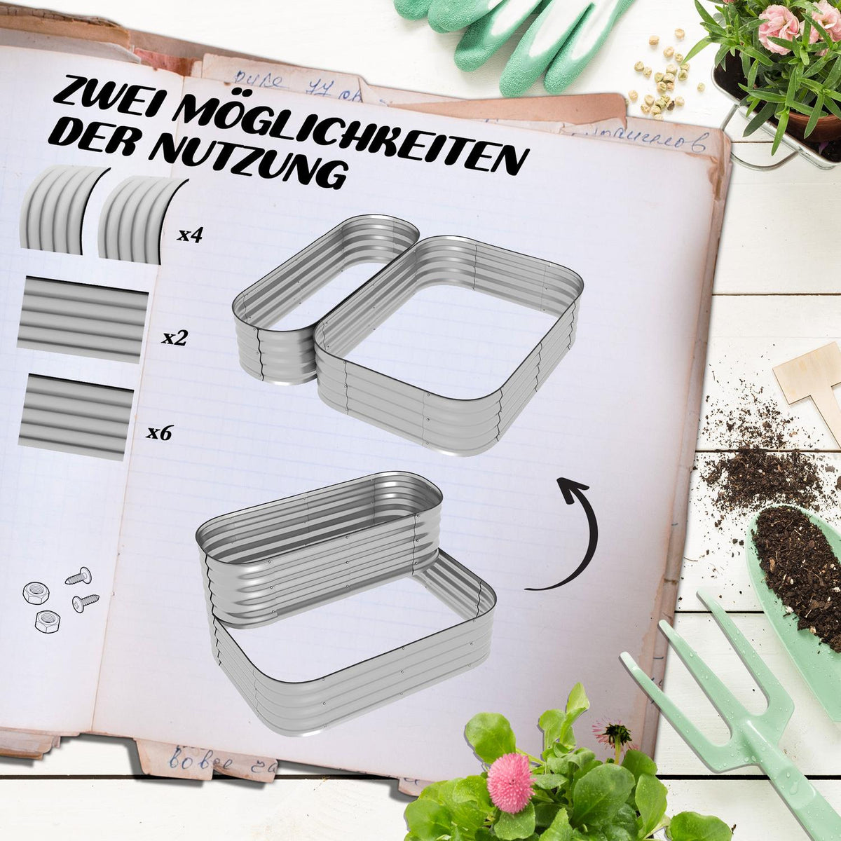 Flower Shelf Plant Shelf Garden Balcony Silver 118X45X30Cm