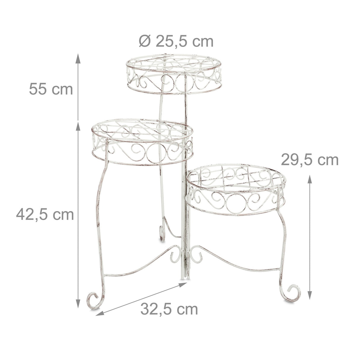 Flower Stairs Metal 3 Shelf