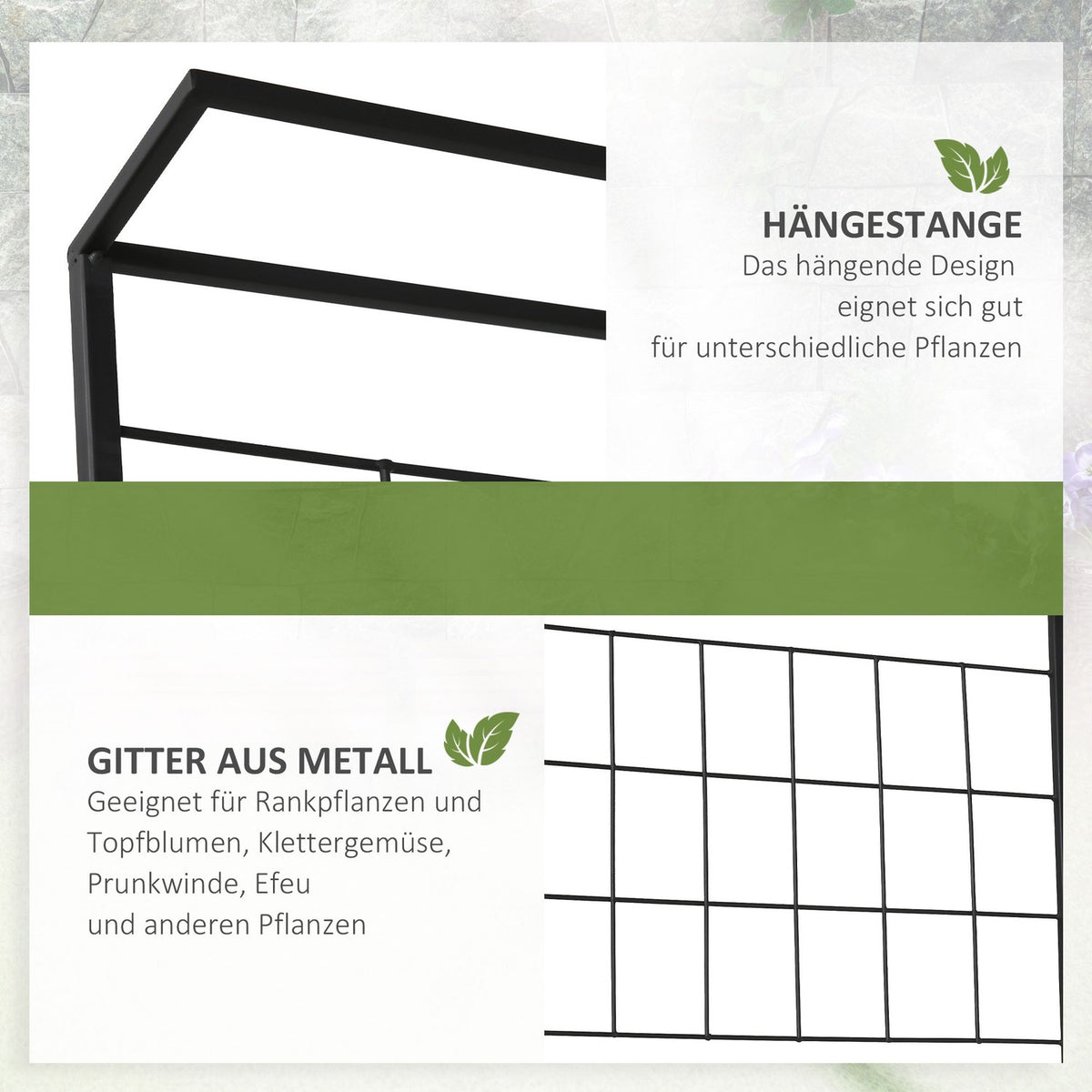 Flower Stairs Metal 3 Steps Plant Stand For Indoor & Outdoor, Ladder Shelf, Black, 60.5X59.5X95.5Cm