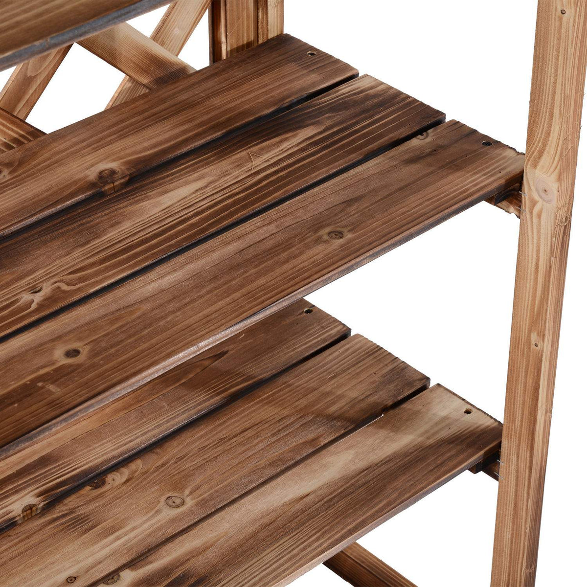 Flower Stand 3-Tier Plant Shelf Made Of Fir Wood, For Indoor And Outdoor Use, Space-Saving, Model 8