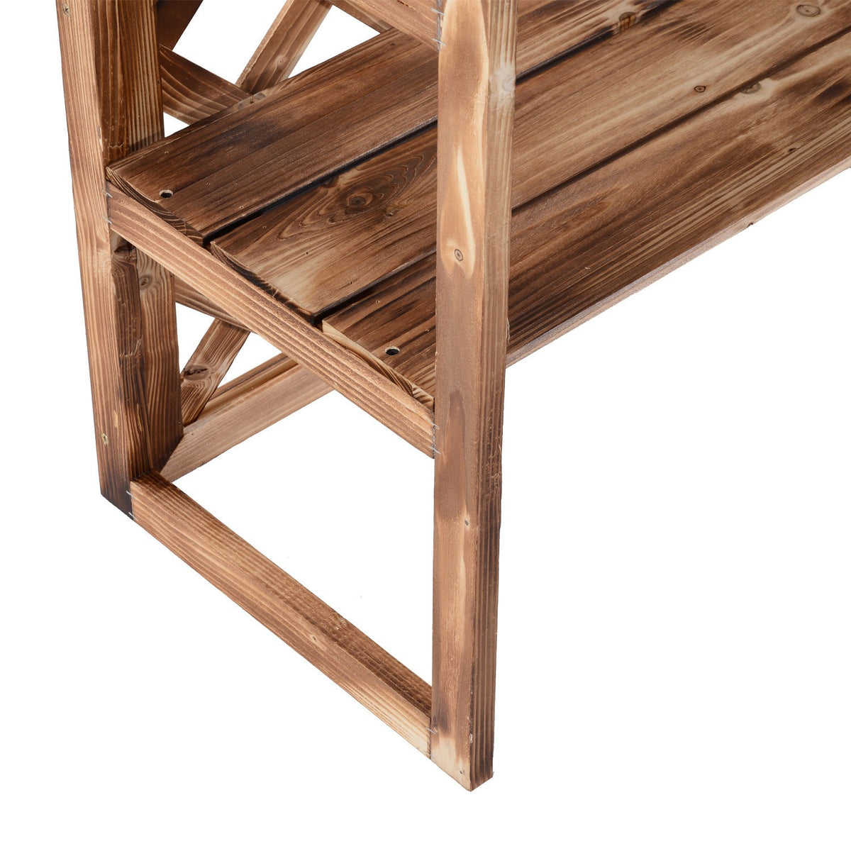 Flower Stand 3-Tier Plant Shelf Made Of Fir Wood, For Indoor And Outdoor Use, Space-Saving, Model 8