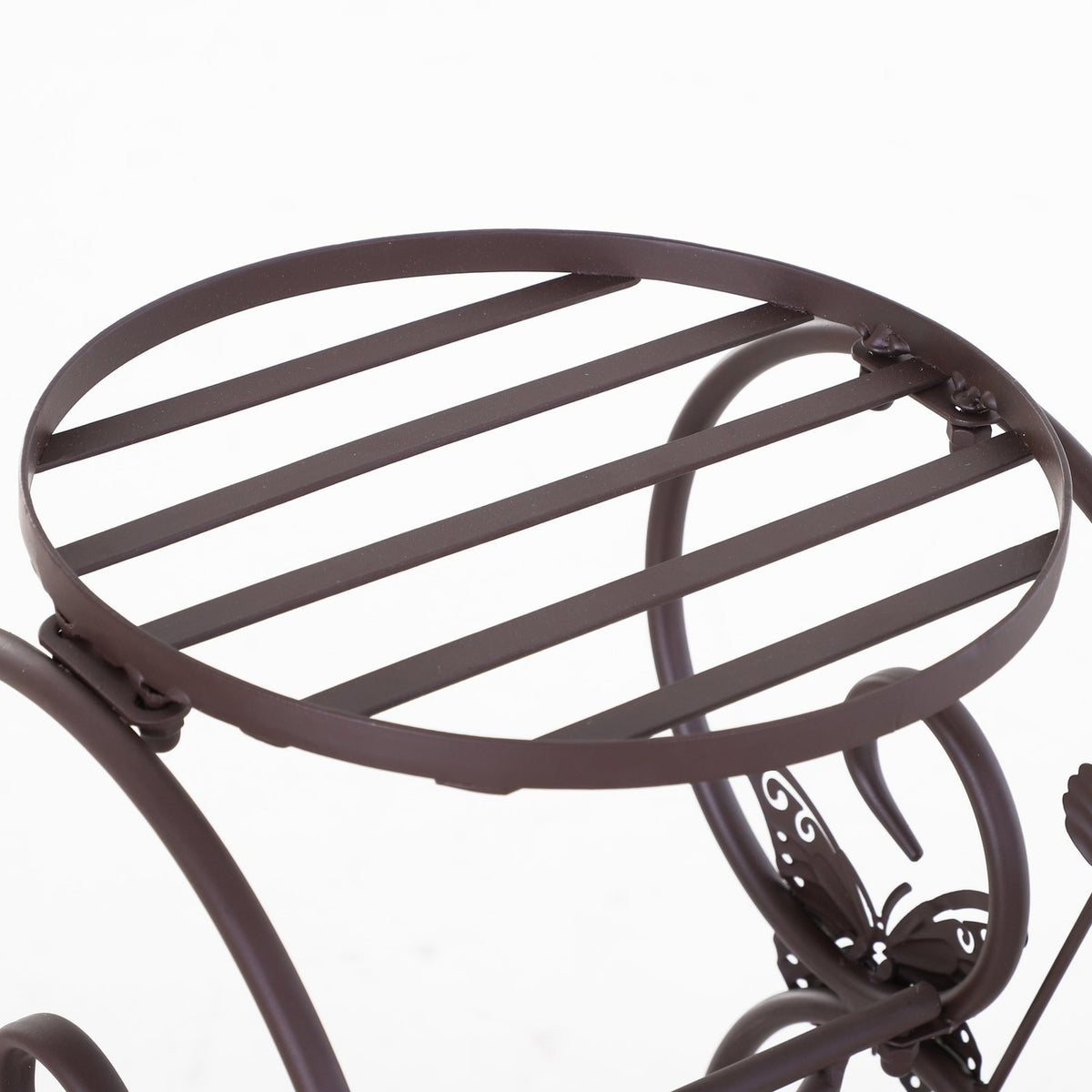 Flower Stand French Style Three Tier Plant Shelf Metal Bronze 76X27X67Cm