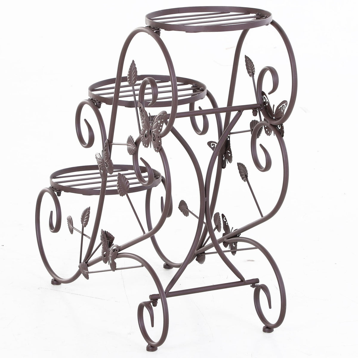 Flower Stand French Style Three Tier Plant Shelf Metal Bronze 76X27X67Cm