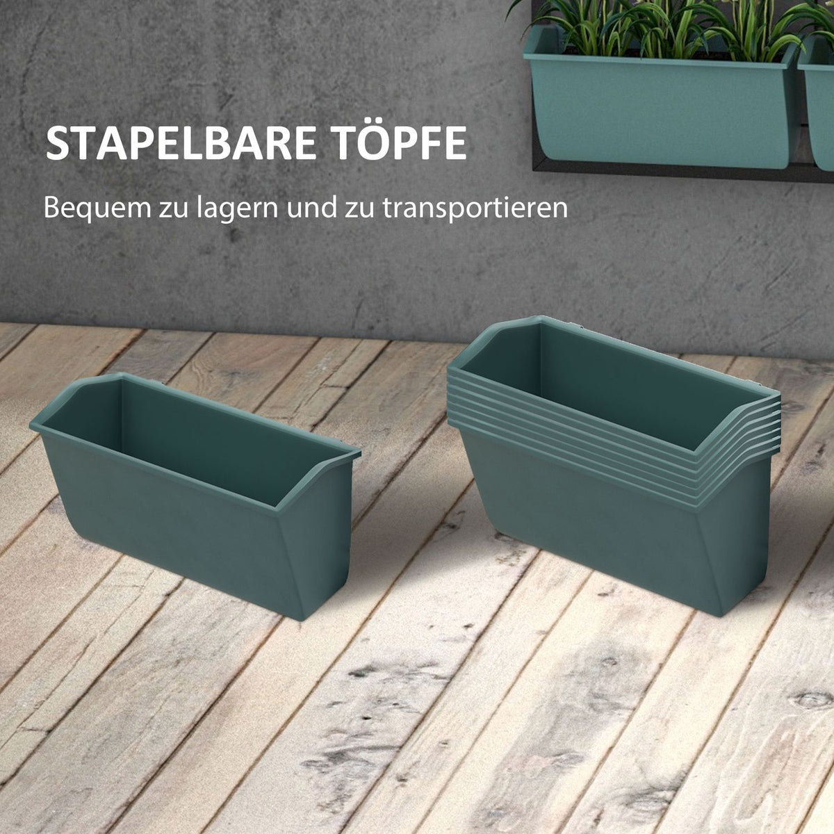 Flower Stand Plant Stand with 8 Pots Wall Mounted Plant Stairs Flower Shelf for Garden Dark Green 52.5 x 14 x 90 cm