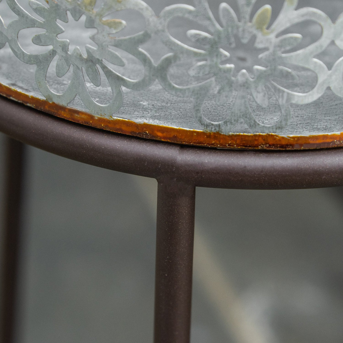 Flower Stand Set Of 3 Metal Plant Stands, Stackable Flower Stools In Coffee + Silver, For Flower Pots