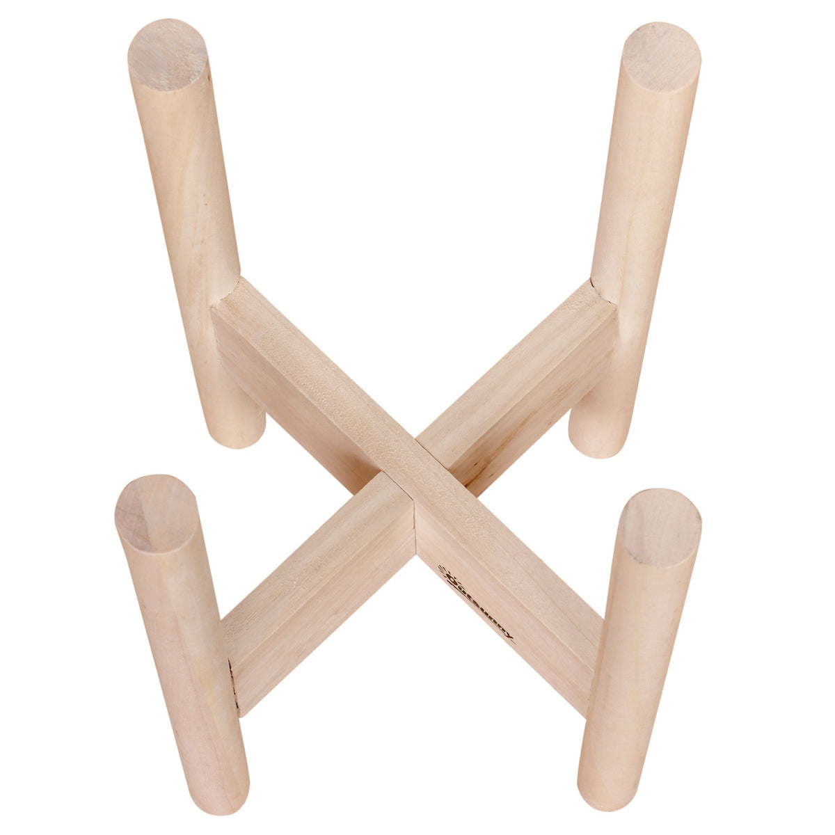 Flower Stands Set Of 2 Made Of Wood, Plant Stands With Different Heights, Flower Stools, Natural