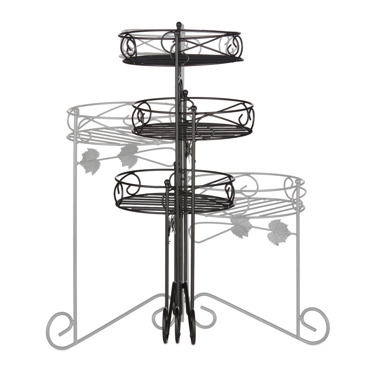 Flower pedestal metal 3 shelves