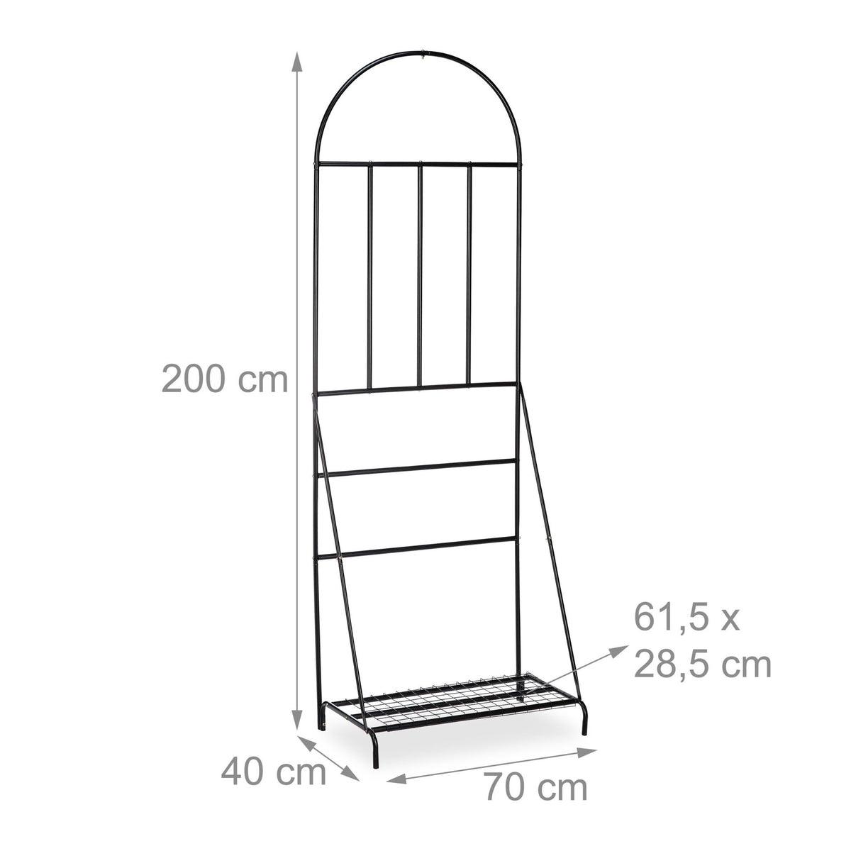 Flower shelf with trellis