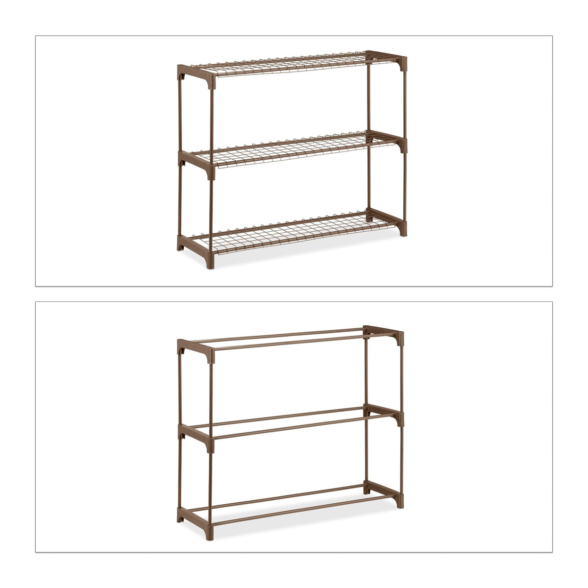 Flower stand in brown metal 3 levels