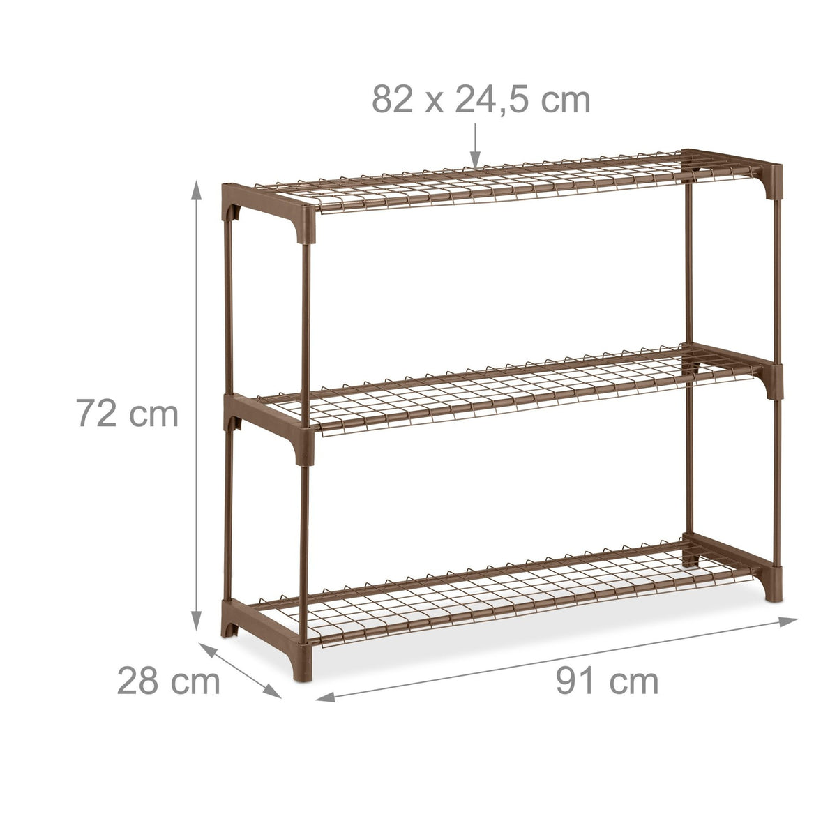Flower stand in brown metal 3 levels